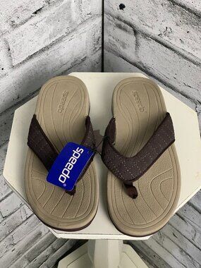 Speedo Sandals Flip Flops Women's 7 Brown Tan New Beach Vacation Comfort Shoes